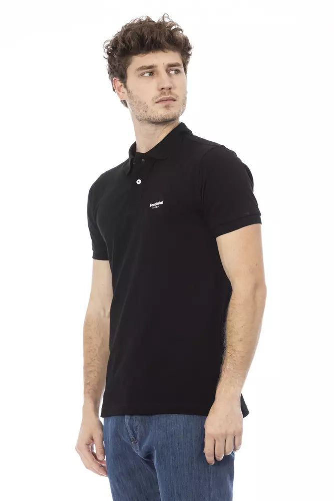 Baldinini Trend Black Cotton Polo Shirt for Men