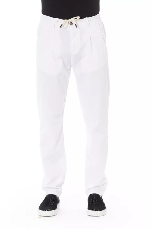 Baldinini Trend White Cotton Pants for Men