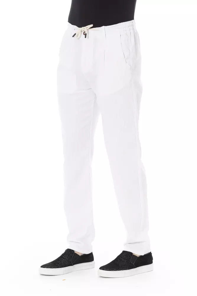 Baldinini Trend White Cotton Pants for Men