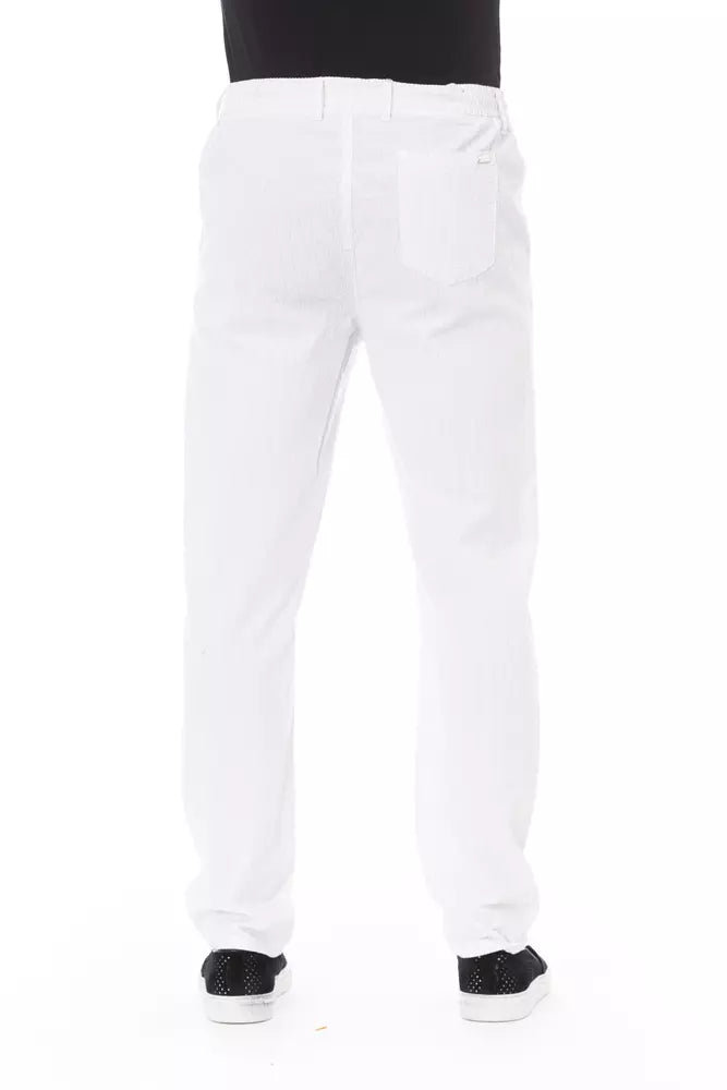 Baldinini Trend White Cotton Pants for Men