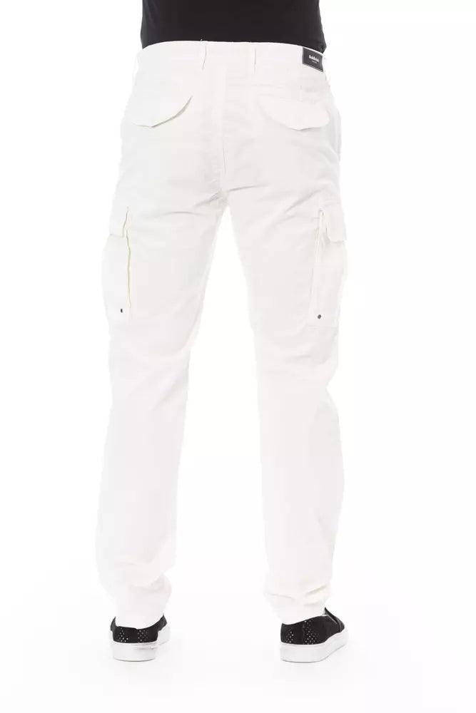 Baldinini Trend White Cotton Men Cargo Pants