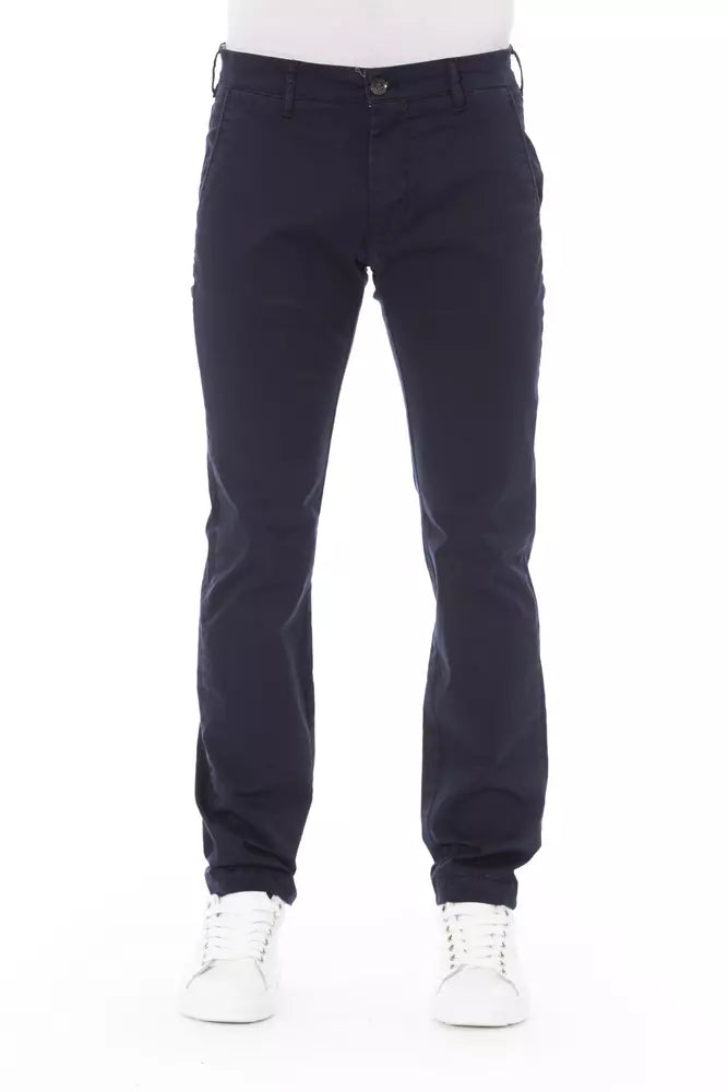 Baldinini Trend Blue Cotton Chino Pants for Men