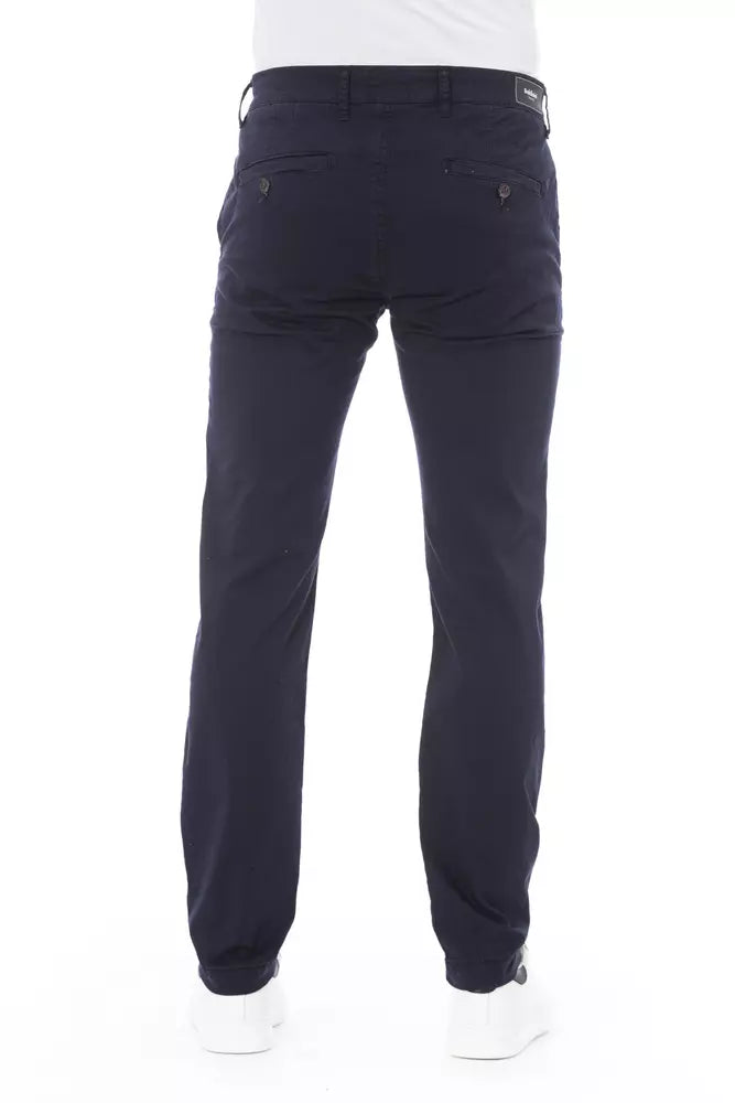 Baldinini Trend Blue Cotton Chino Pants for Men