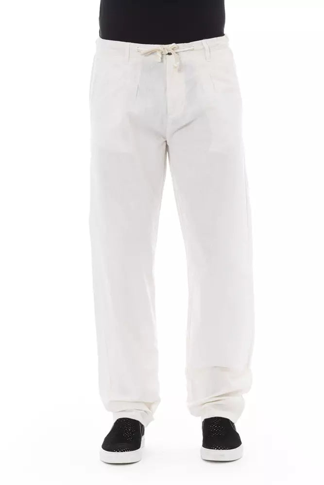 Baldinini Trend White Cotton Pants for Men