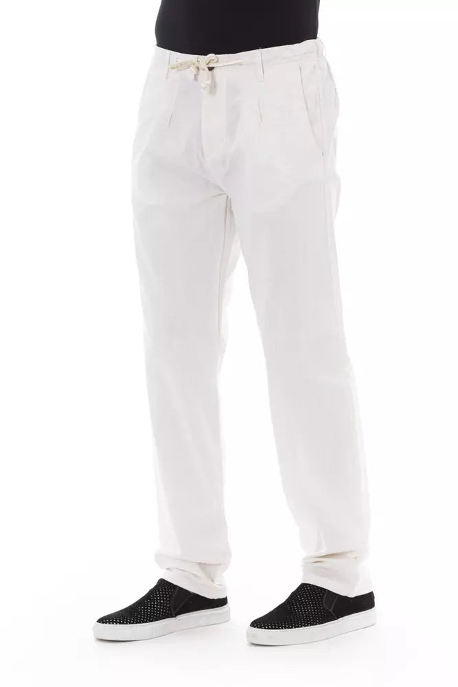 Baldinini Trend White Cotton Pants for Men