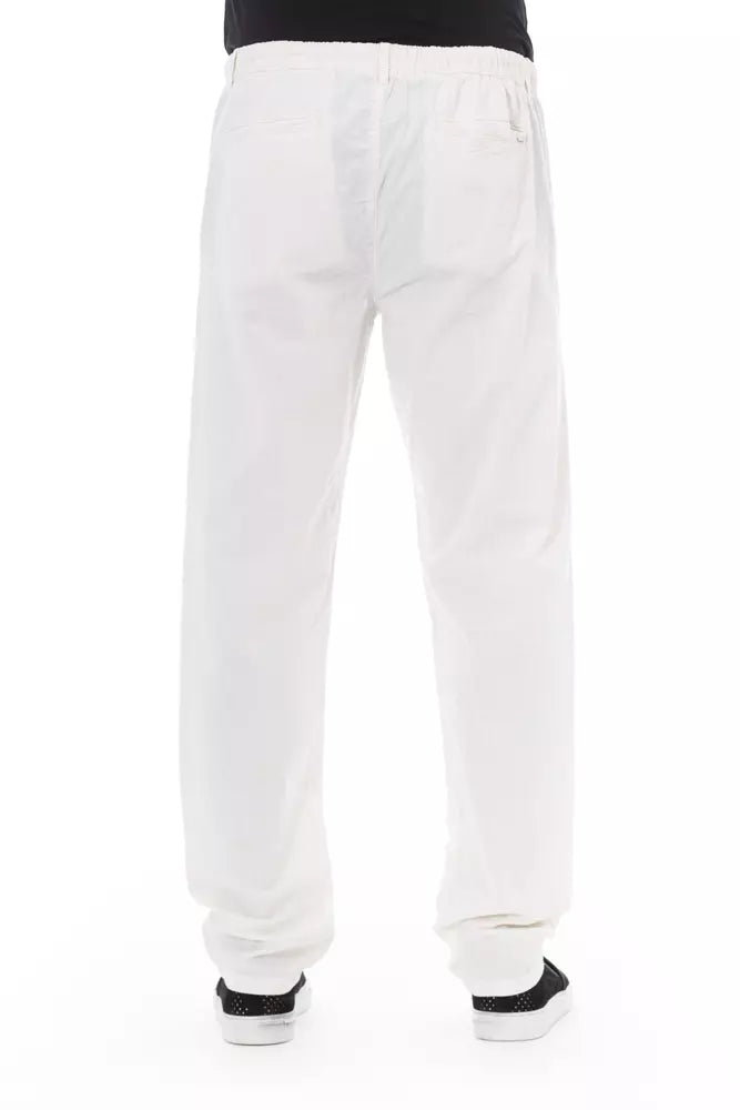 Baldinini Trend White Cotton Pants for Men