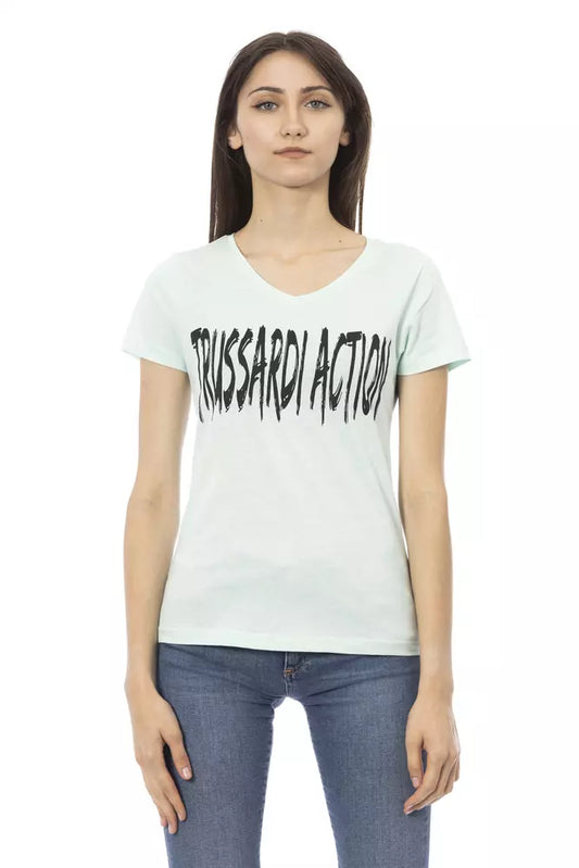 Trussardi Action Light Blue Cotton Top for Women