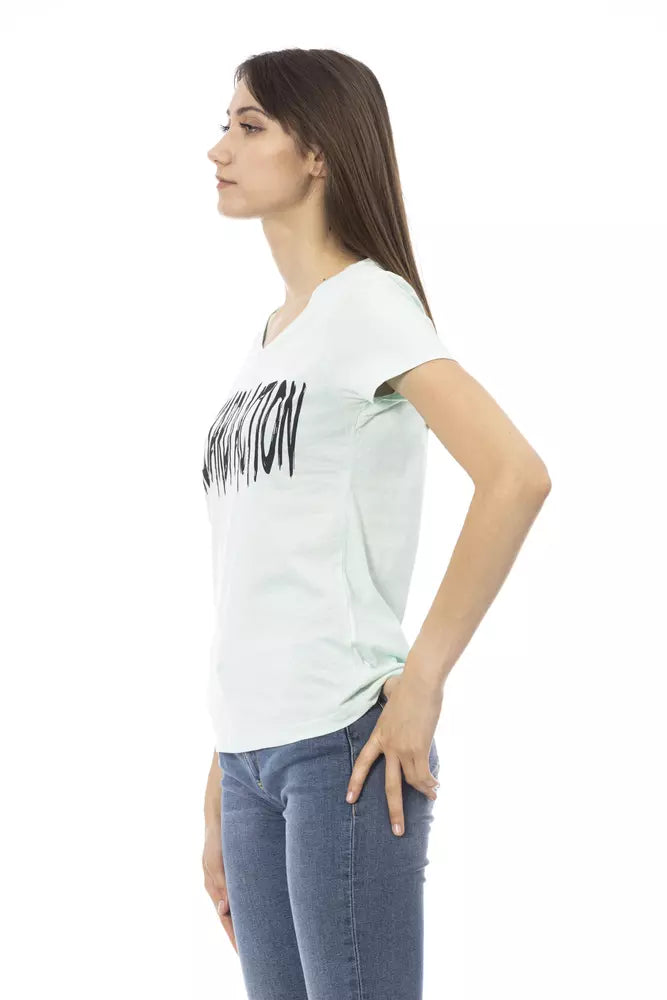 Trussardi Action Light Blue Cotton Top for Women