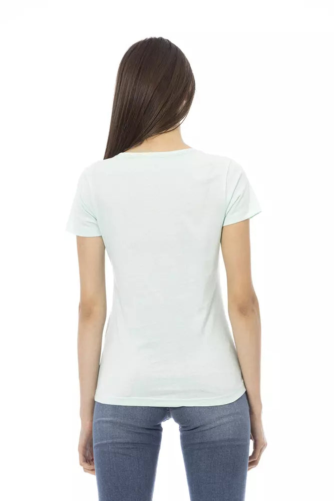 Trussardi Action Light Blue Cotton Top for Women