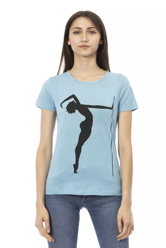 Trussardi Action Light Blue Cotton Top for Women