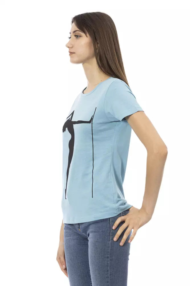 Trussardi Action Light Blue Cotton Top for Women