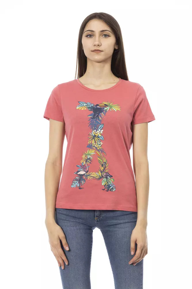 Trussardi Action Schickes Fuchsia Kurzarm Fashion Tee