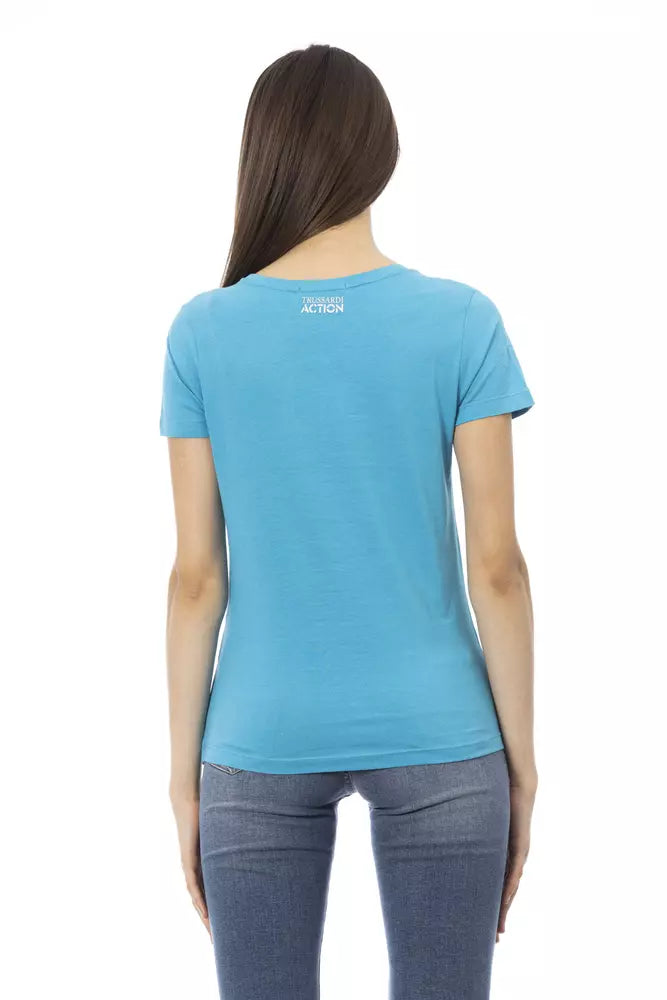 Trussardi Action Light Blue Cotton Top for Women