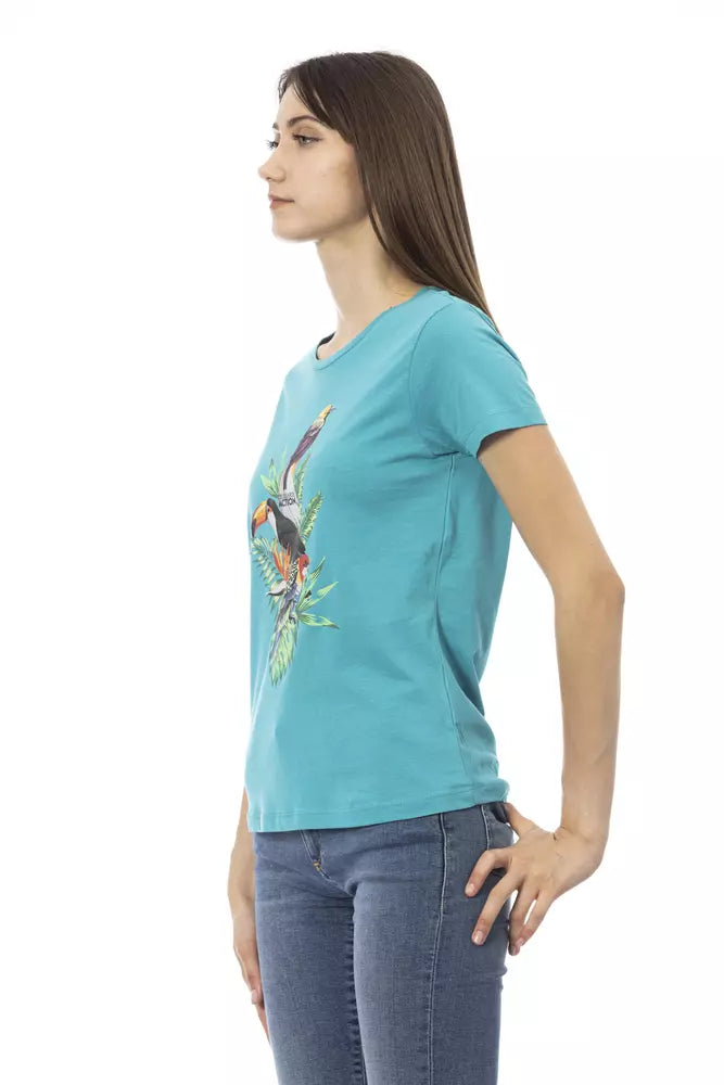 Trussardi Action Light Blue Cotton Top for Women