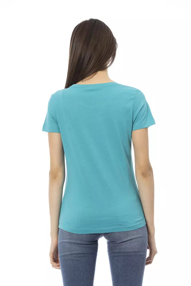 Trussardi Action Light Blue Cotton Top for Women