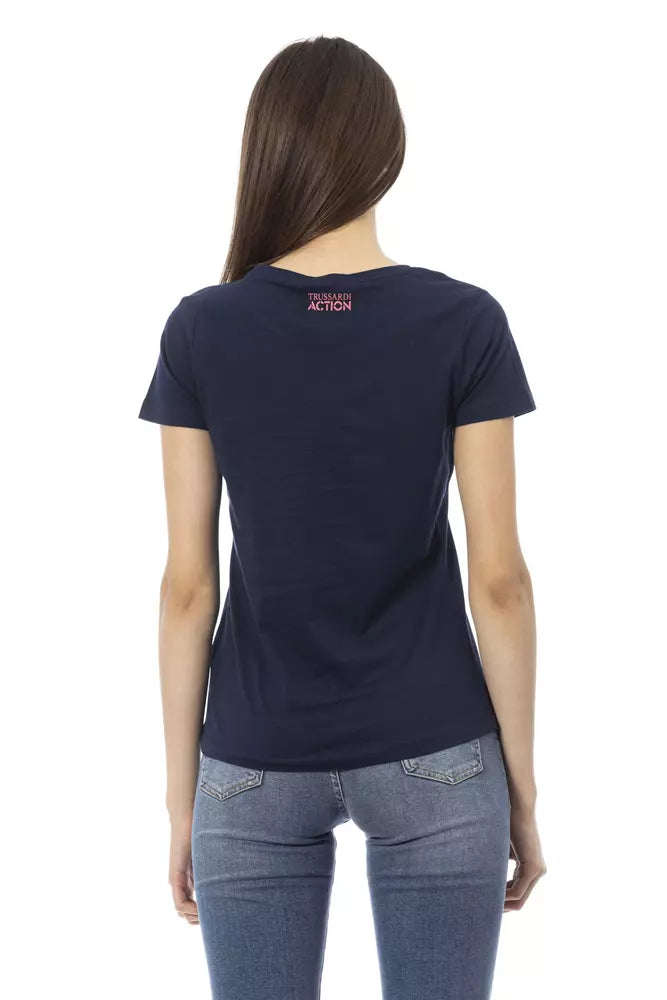 Trussardi Action Chic Blau Kurzarm Rundhalsausschnitt Tee