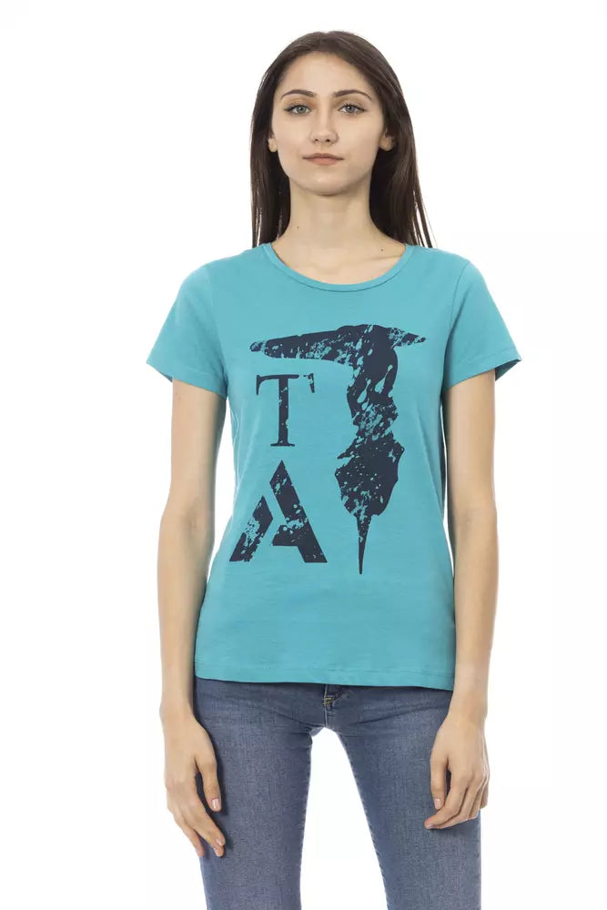 Trussardi Action Light Blue Cotton Top for Women