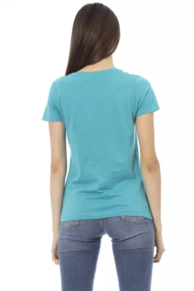 Trussardi Action Light Blue Cotton Top for Women