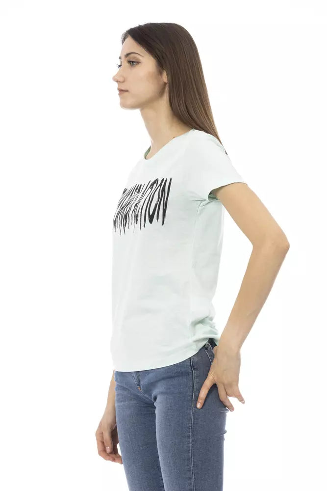 Trussardi Action Light Blue Cotton Top for Women