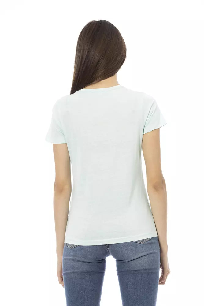 Trussardi Action Light Blue Cotton Top for Women