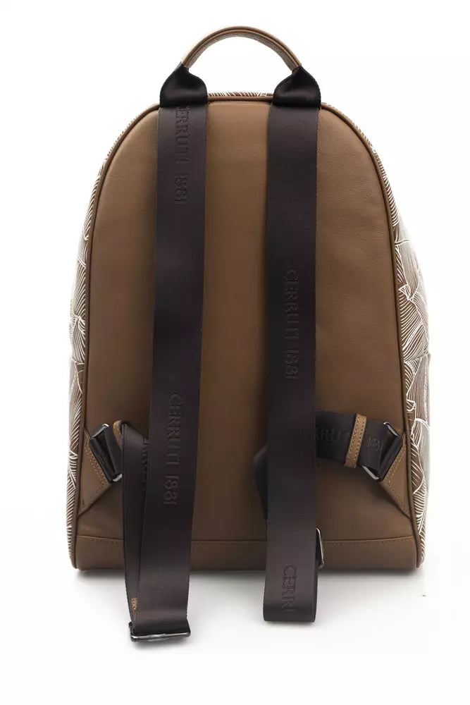 Cerruti 1881 Brauner Leder-Rucksack für Männer