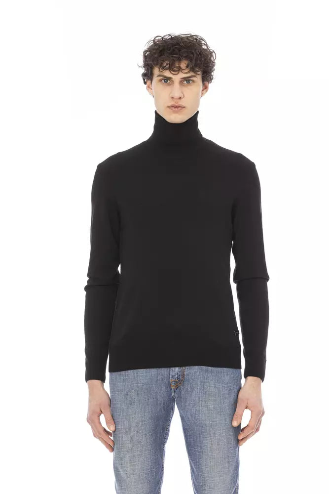 Baldinini Trend Schwarzer Stoff Männer Pullover