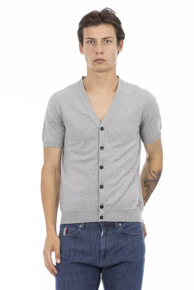 Baldinini Trend Gray Cotton Sweater for Men