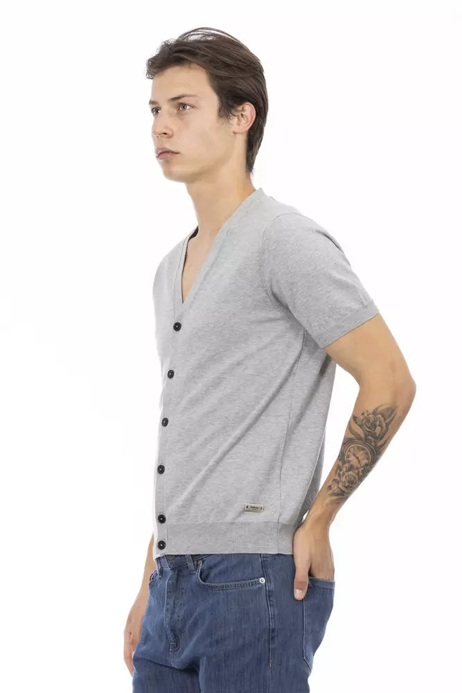 Baldinini Trend Gray Cotton Sweater for Men