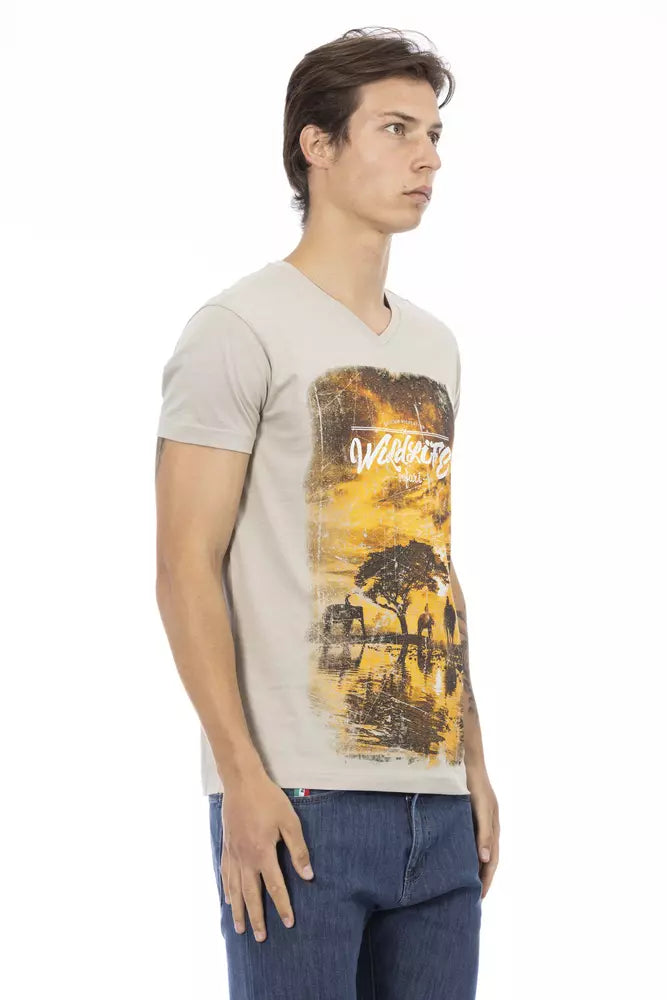 Trussardi Action Beige Baumwolle Männer T-Shirt