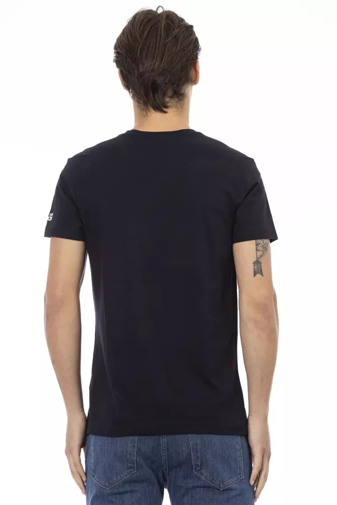 Trussardi Action Schwarzes Baumwoll-T-Shirt für Männer