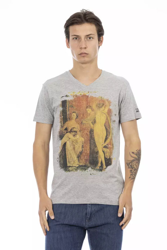 Trussardi Action Graues Baumwolle Männer T-Shirt