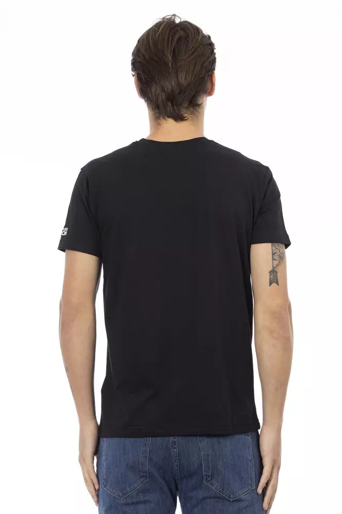 Trussardi Action Schwarzes Baumwolle Männer T-Shirt