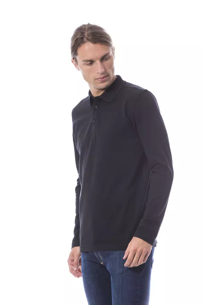 Verri Black Cotton Polo Shirt for Men