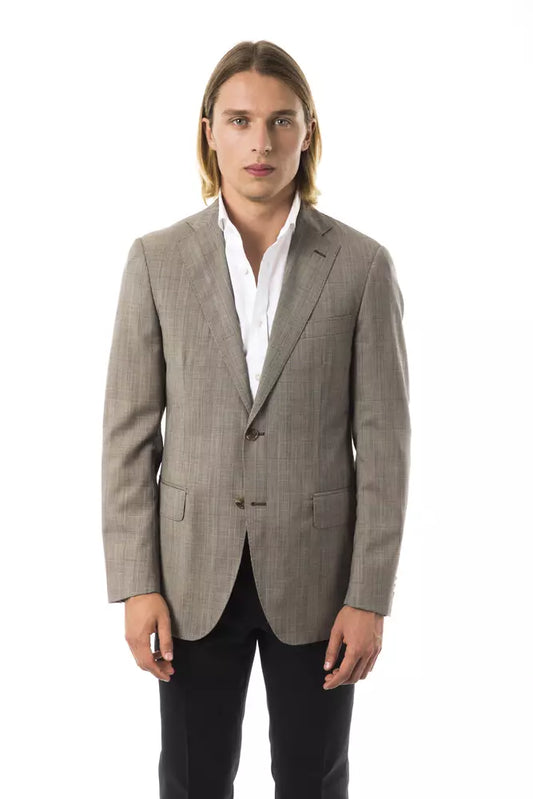 Uominitaliani grey wool blazer for men