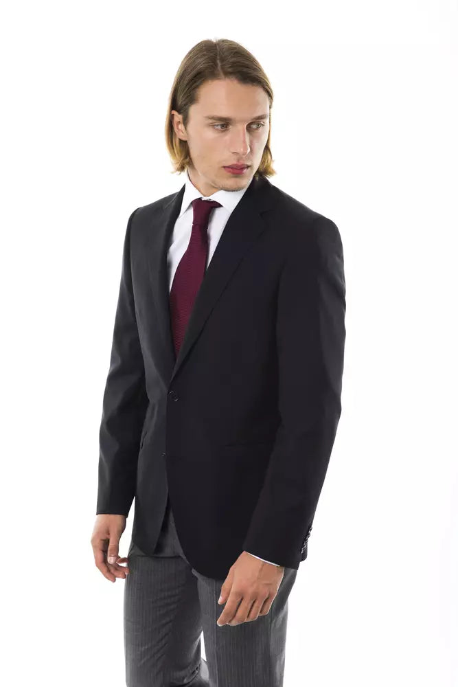 Uominitaliani Black Wool Men's Blazer