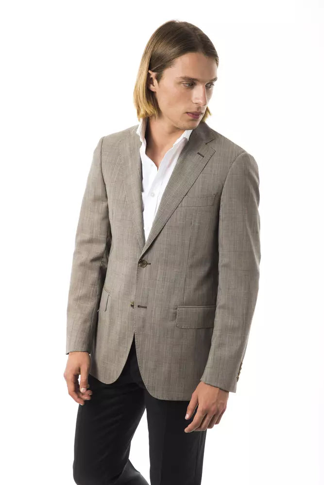 Uominitaliani grey wool blazer for men