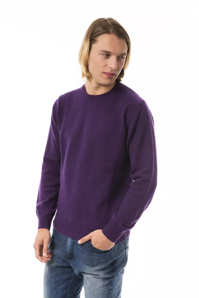 Uominitaliani Purple Wool Sweater for Men