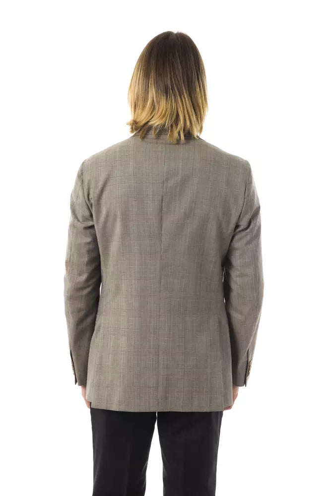 Uominitaliani grey wool blazer for men