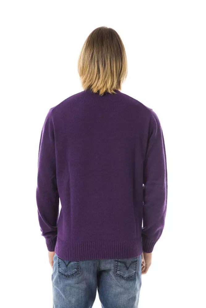 Uominitaliani Purple Wool Sweater for Men