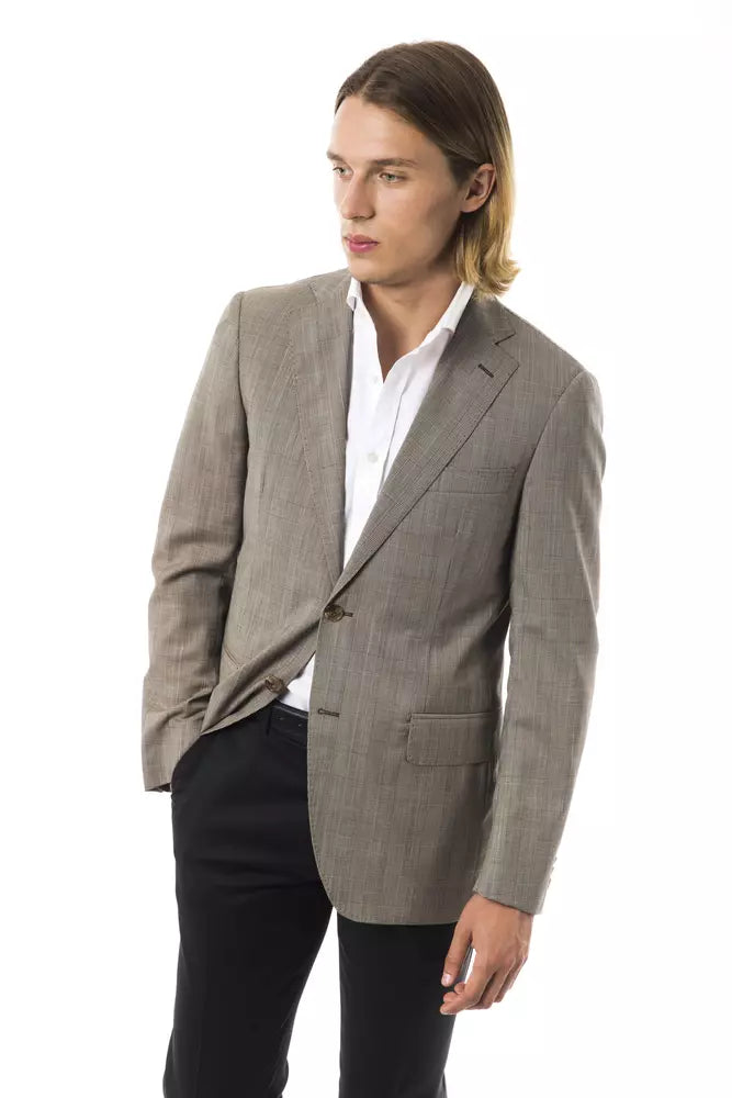 Uominitaliani grey wool blazer for men