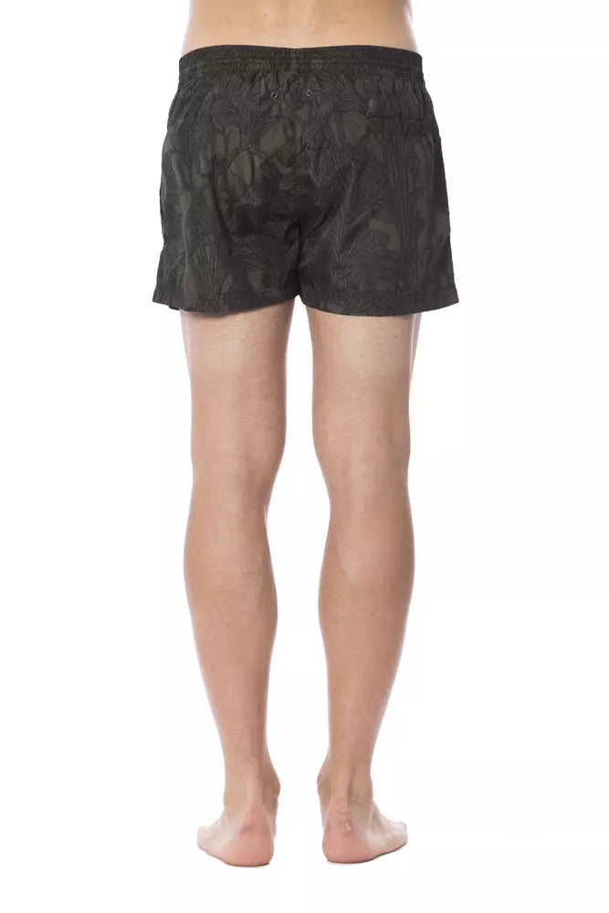 Roberto Cavalli Sport Army Polyester Men's Swim Trunks