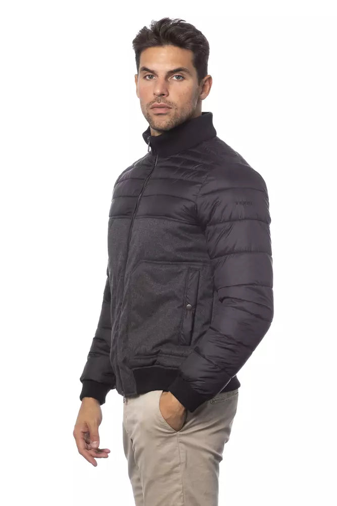 Verri Gray Polyester Men's Bomber Jacket