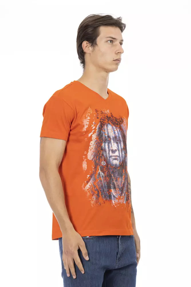 Trussardi Action Orange Baumwolle Männer T-Shirt