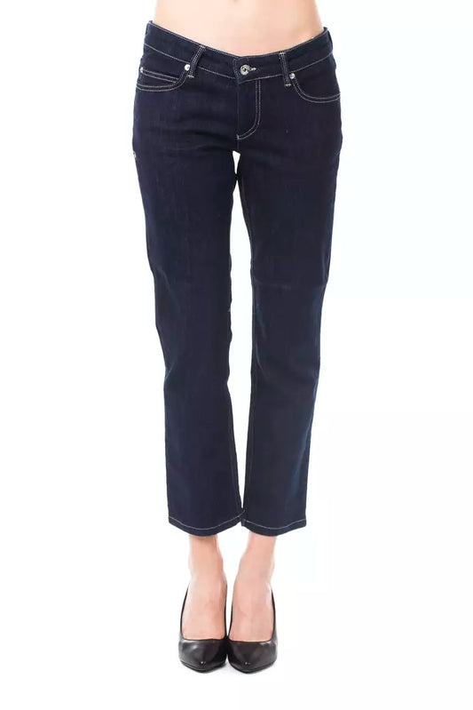 Ungaro Fever Blue Cotton Capri Jeans for Women