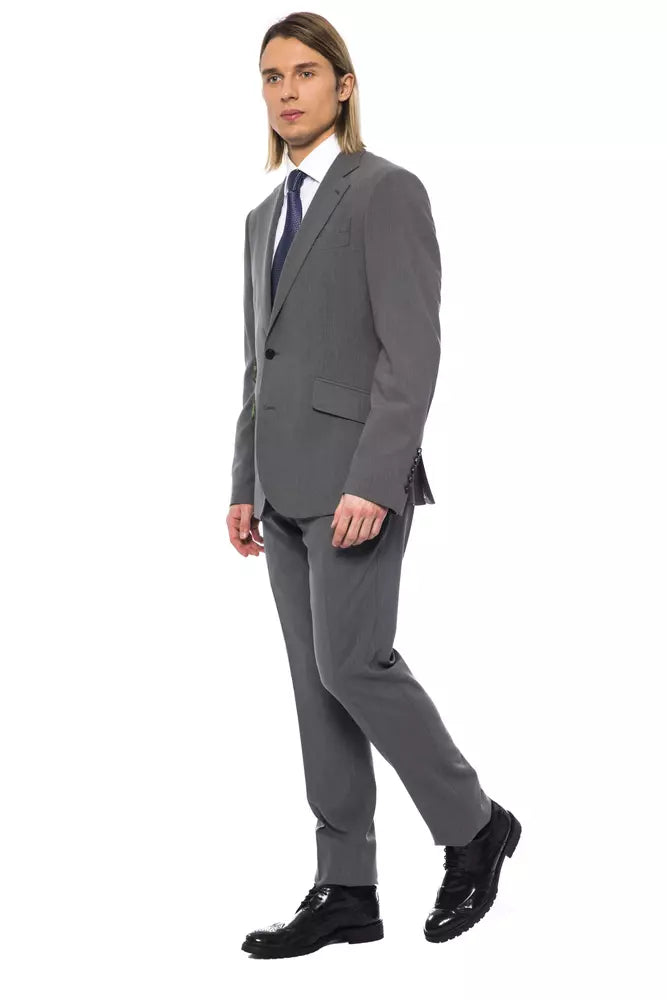 Billionaire Italian Couture Grey Wool Men's Suit