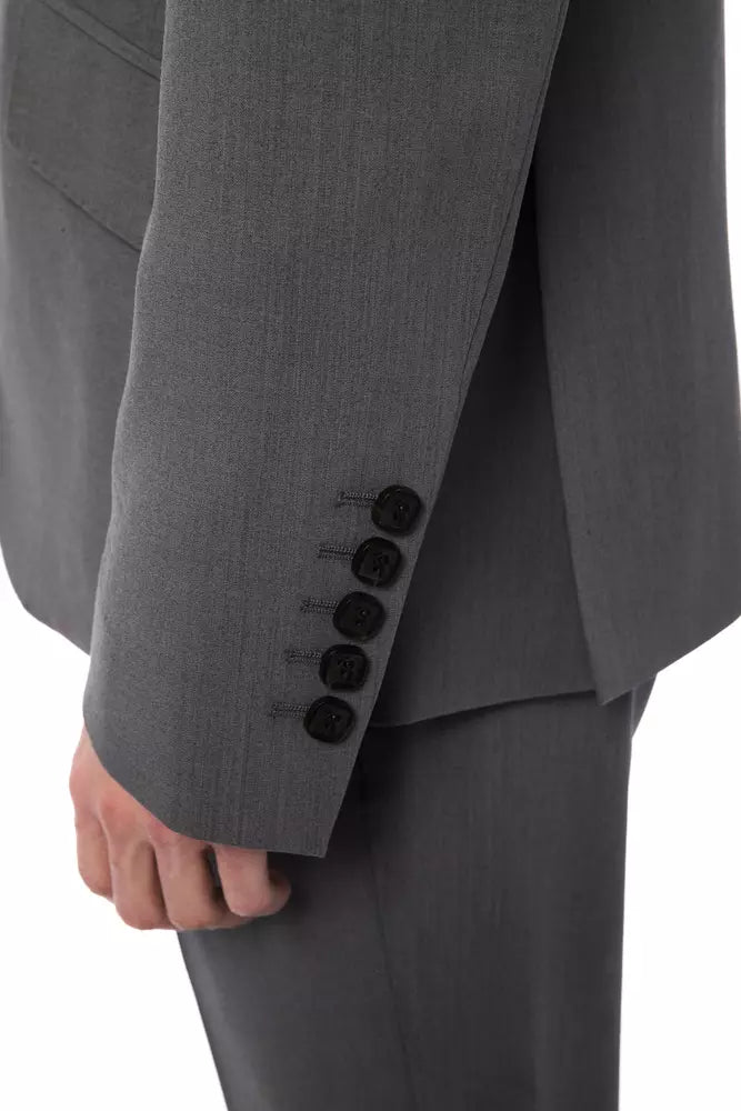 Billionaire Italian Couture Grey Wool Men's Suit