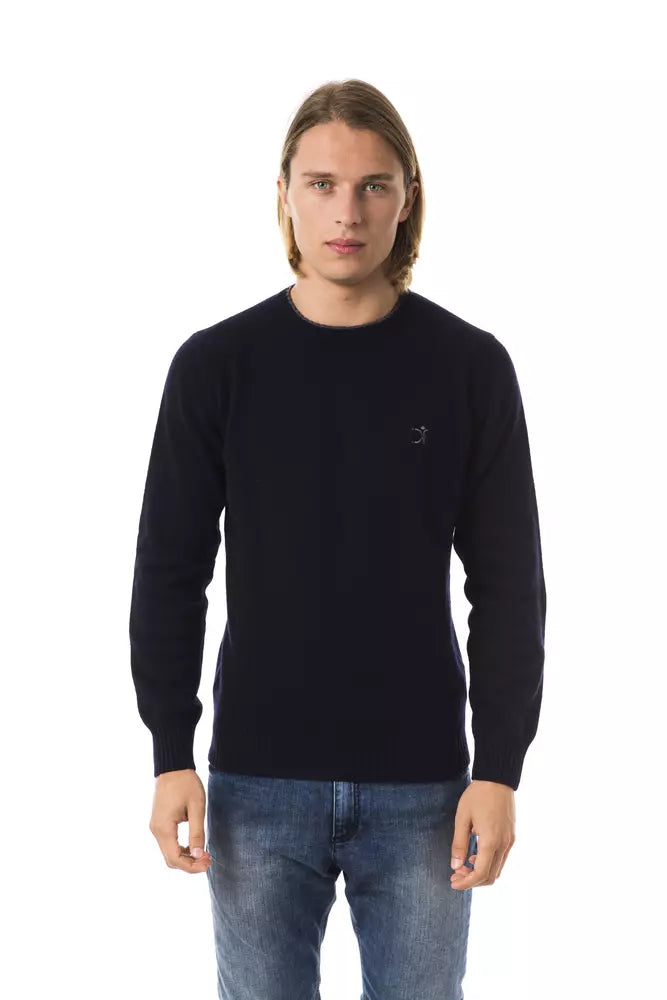 Uominitaliani Blue Wool Sweater for Men