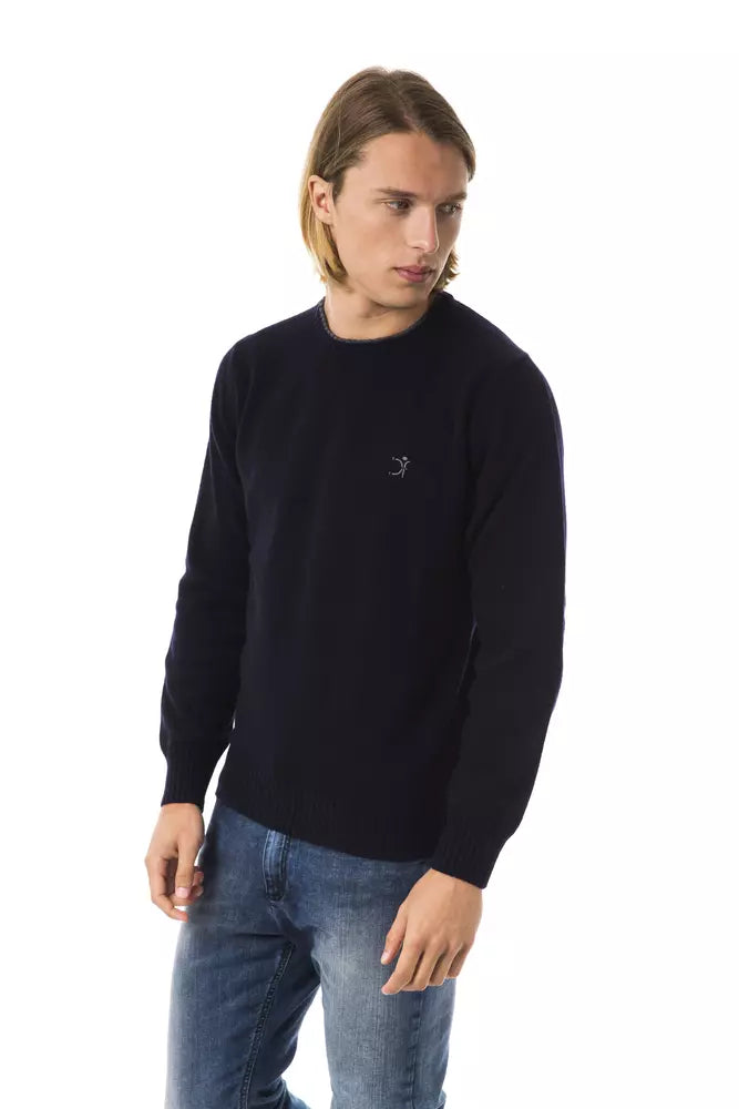 Uominitaliani Blue Wool Sweater for Men