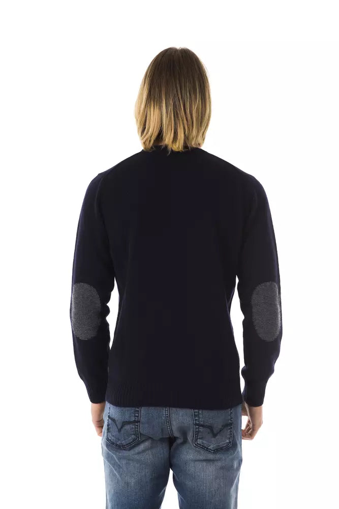 Uominitaliani Blue Wool Sweater for Men