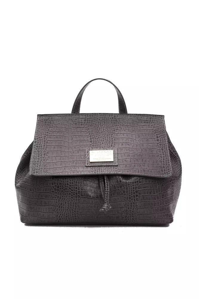 Pompei Donatella Grey Leather Women's Handbag